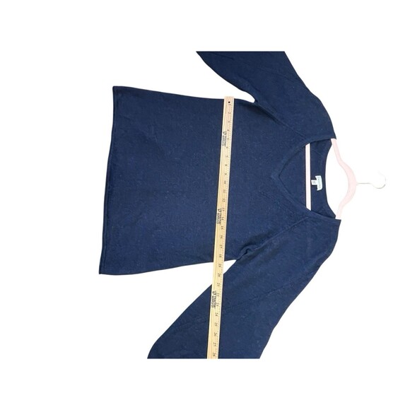 GARNET HILL 100% Baby Alpaca V Neck Bell Sleeve Roll Hem Pullover Sweater Medium - Picture 7 of 11